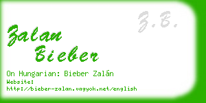 zalan bieber business card