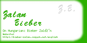 zalan bieber business card